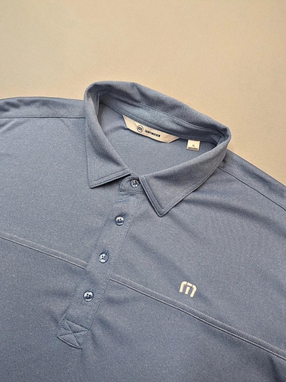 Travis Mathew Slate Blue Golf Polo Shirt Men's XL Embroidered "Aria"